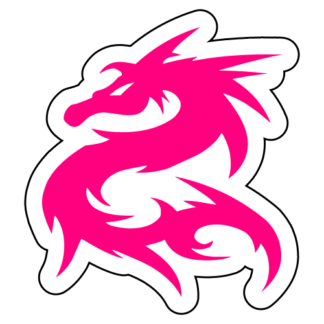 Tribal Dragon Sticker (Hot Pink)